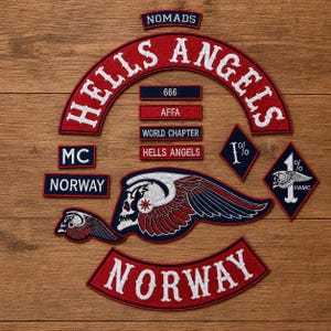 Norway Hells Angels Style Biker Patch | Norway MC Embroidered Back Patch | Large Motorcycle Vest Rocker | Iron-On Sew-On Patch