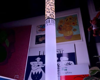 Cigarette Lamp LED Leopard Pattern — Custom Text 43cm Retro Tube Light with Remote | Custom Name Sign | Tattoo Barbershop Bar Decor Gift