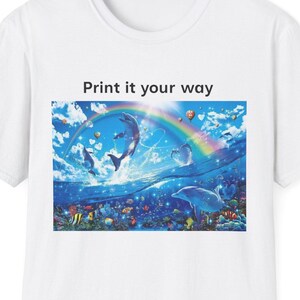 Dolphin Meme Shirt, Personalized Custom Text Tee, Funny Airport Shirt Exchange Gift, Add Your Own Quote, Trendy Meme Shirt image 1