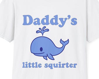 Daddy's little squirter T-Shirt, Whale Pun Tee, Funny Airport Shirt Swap Gift, Airport exchange trend