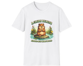 A Clean Beaver Always Gets More Wood Shirt, Funny Airport Shirt Swap Tee, Ugly Shirt Exchange Gag Gift, Crude Humor Shirt, Adult Humor Tee