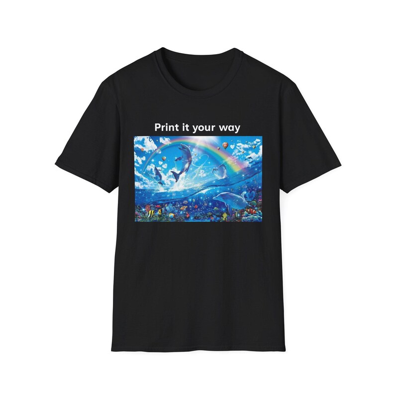 Dolphin Meme Shirt, Personalized Custom Text Tee, Funny Airport Shirt Exchange Gift, Add Your Own Quote, Trendy Meme Shirt image 2