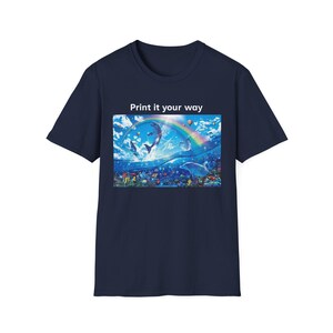 Dolphin Meme Shirt, Personalized Custom Text Tee, Funny Airport Shirt Exchange Gift, Add Your Own Quote, Trendy Meme Shirt image 5
