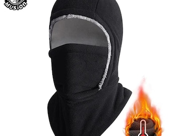 Balaclava de lã térmica, máscara facial de inverno, máscara de esqui à prova de vento, protetor de pescoço quente, capuz para clima frio ao ar livre, equipamento de snowboard