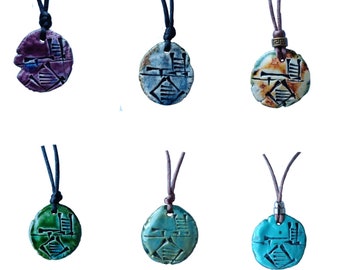 Cuneiform ENKI Necklaces Sumerian Pendants Ceramic Sumerian God of Widsom