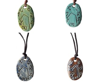 Archangel Raphael Necklaces Ceramic Angel Pendants Sigil Enochian Amulets