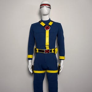 Costume cosplay di Ciclope degli Avengers 5, taglia personalizzata, tessuto a griglia, tuta di Scott Summers degli X-Men, Comic Con, Halloween