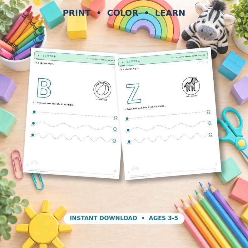 ABC Tracing Book, Preschool Alphabet Worksheets A-Z, Letter of the Week ...