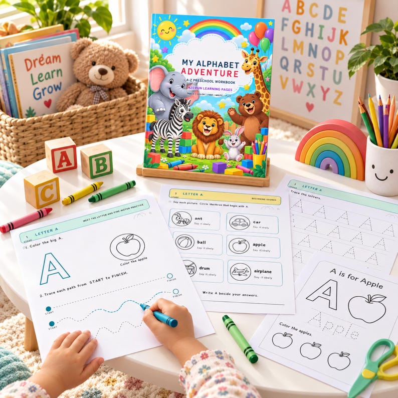 ABC Tracing Book, Preschool Alphabet Worksheets A-Z, Letter of the Week ...