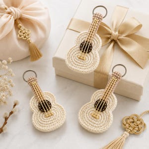 Crochet Guitar Keychain Pattern PDF | Mini Amigurumi Music Lover Accessory (Digital Download)