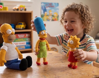 Häkelanleitung für Homer, Lisa und Marge Simpson Puppen – Amigurumi-Plüschtier (PDF-Download)
