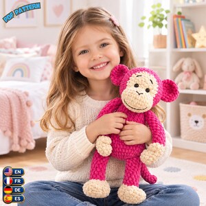 Velvet Monkey Crochet Pattern, Amigurumi Toy PDF (English) English, German, French, Spanish