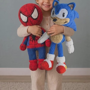 Sonic och Spiderman, Amigurumi-plyschhandledning (PDF-nedladdning)