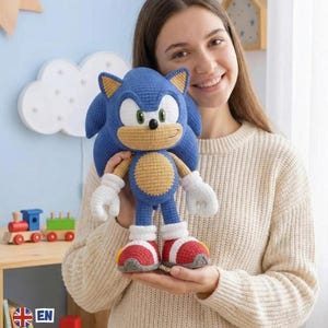 Sonic haakpatroon, handleiding voor een amigurumi pluche speelgoedje (pdf-download)