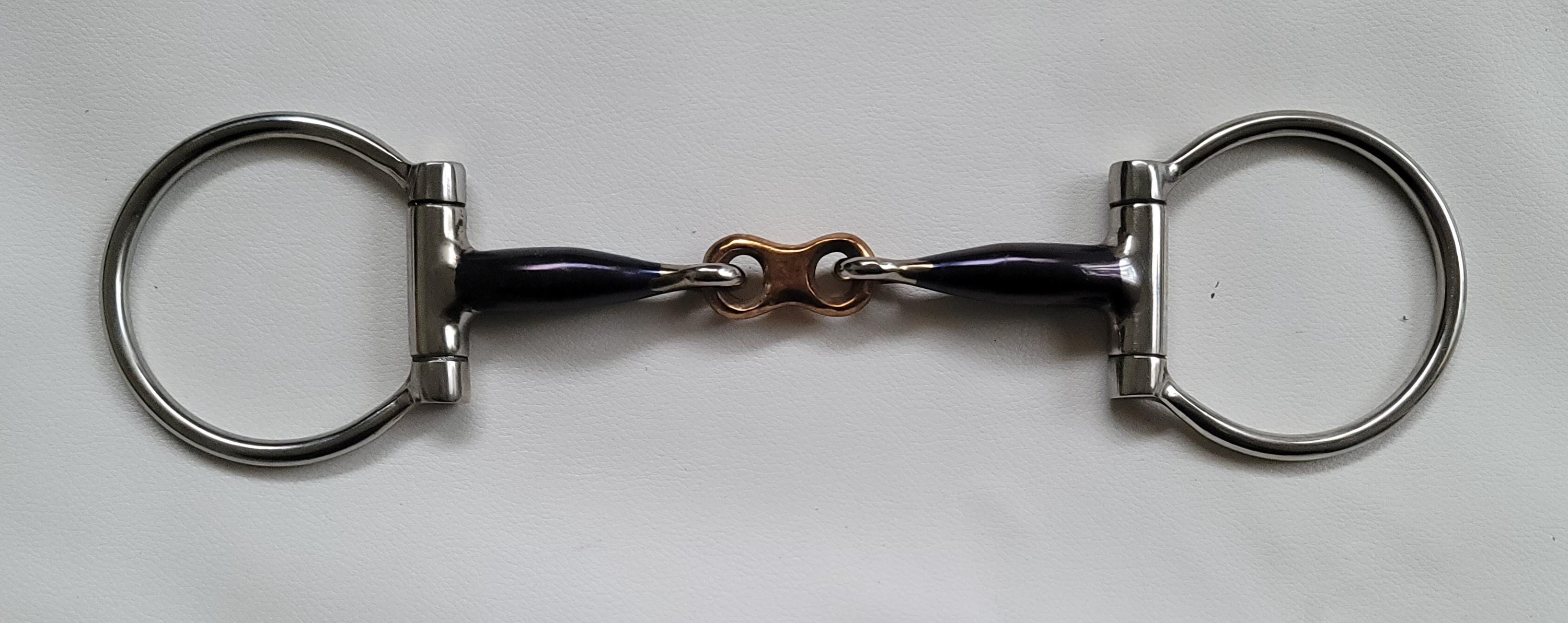 Handmade D-Ring Sweet Iron Snaffle Bit with Copper Link - Horse Training & Riding Tack