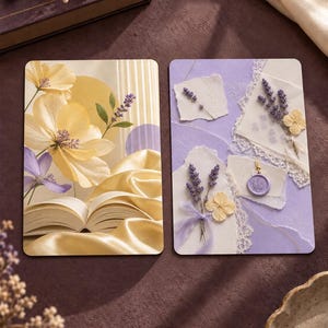 Lavendelblommiga Kindle-inläggskort | Romantisk bokdekoration (set om 3)