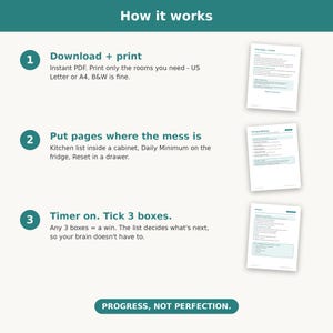 ADHD Cleaning Checklist Printable | Room-by-Room, 10-Minute Chores, Daily Routine | Executive Function