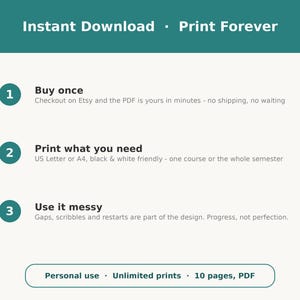 ADHD Student Planner Printable | Assignment Breakdown, Exam Prep, Semester Focus | College Planner PDF