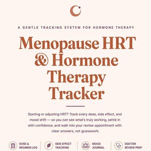 Symptom-Tracker für die Perimenopause | Hormon-, Stimmungs- und Schlaftagebuch | Vorbereitung auf den Arztbesuch | Druckbare + digitale PDF-Datei