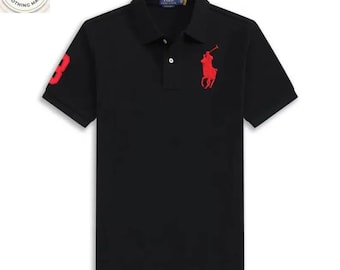 Polo da uomo Ralph Lauren, vestibilità classica, maniche corte, stile firmato.