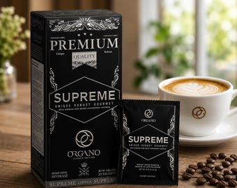 オルガノ・シュプリーム・グルメコーヒー｜高麗人参と霊芝配合インスタントコーヒー｜20袋入り｜プレミアムコーヒー飲料
