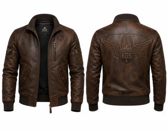 KGS Heritage Braune Fliegerjacke aus echtem Leder