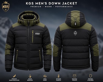 KGS Men's Down Jacket – Black & Olive Edition