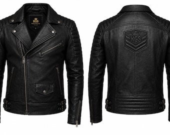 Schwarze Echtleder Asymmetrische Bikerjacke | Motorradfahrer Stil