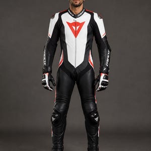 Motorracepak voor heren van echt rundleer | CE-gecertificeerde MotoGP-kleding voor circuitdagen