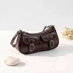 Bolsa vintage mini baguette feminina, bolsa moderna estilo anos 2000, bolsa de mão, bolsa para usar debaixo do braço, presente para a noite
