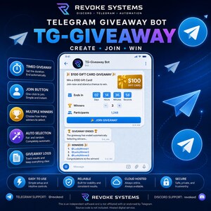 Telegram Giveaway Bot | Getimede trekkingen, deelnameknop en automatische winnaarselectie