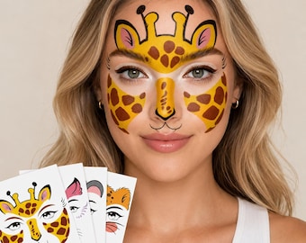 Festival Animal Face Stickers, Cute Costume Face Paint Decals for Party Makeup, Music Festival & Cosplay Accessories