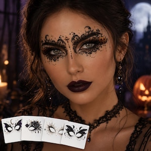 Halloween-Augenaufkleber, Gothic-Gesichtsaufkleber, Spinnennetz-Hexen-Make-up-Aufkleber, Maskenball-Augenaufkleber, Kostümparty-Make-up