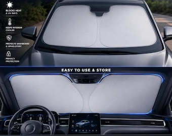 Foldable Windshield Sun Shade, UV Heat Blocker (140x70cm)