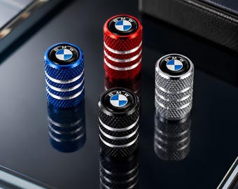 BMW M-Sport Aluminum Valve Stem Caps, 4-Piece Set, M-Style Wheel Accessories