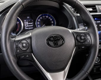 Toyota Steering Wheel Center Badge, ABS Emblem Overlay (66x48mm)