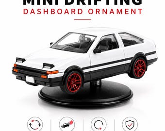 Mini-legering driftingbilsprydnad, roterande JDM-stil instrumentpaneldekor