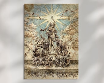 Póster de Ymir Fritz de Attack on Titan, arte manga oscuro renacentista, decoración de pared para cueva de hombre, lámina artística