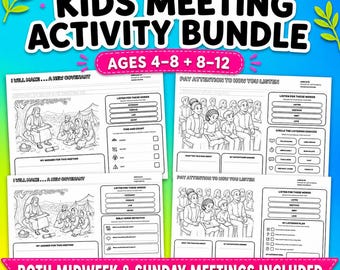 September 2026 JW Kids Meeting Activity Workbook Bundle for Ages 4–12, Printable PDF