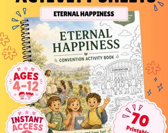 Eternal Happiness Convention Activity Book sheets | Kids Ages 4-12, Bible Themes (Digital Download)