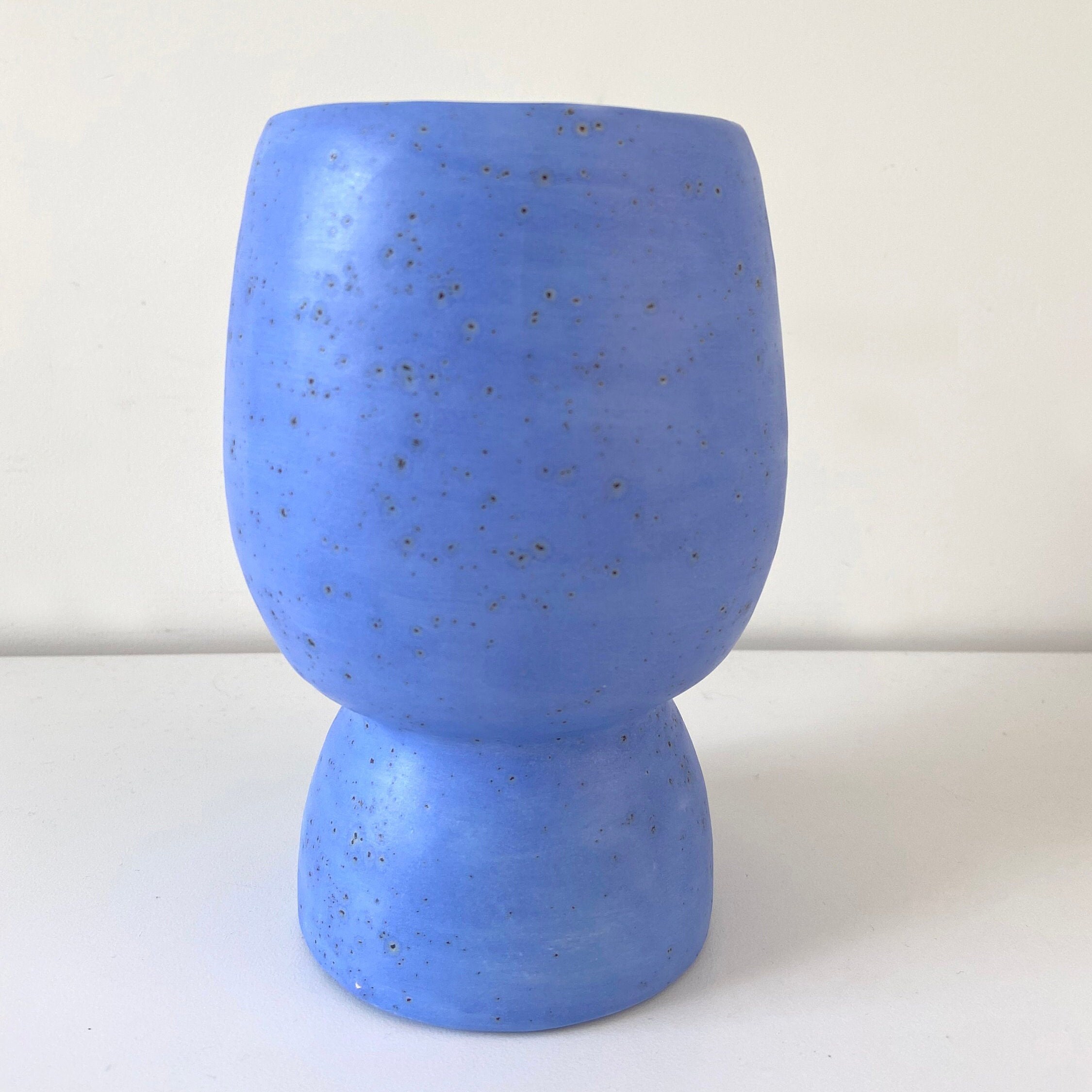 Vase 2 Layers Bright Blue Speckled Etsy