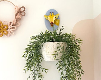 Handmade ceramic wallpot/ planter offwhite with brown speckles