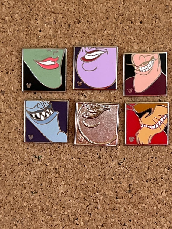 Disney Pins 2016 Complete Hidden Mickey Set Villain Chins Etsy
