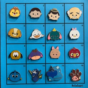 Disney Pins - Set C - Mickey and Minnie, Princess, Lion King, Nemo, Dori, Piglet, Dumbo, Tsum Tsum, hidden Mickey, UP, dogs, cats, birds