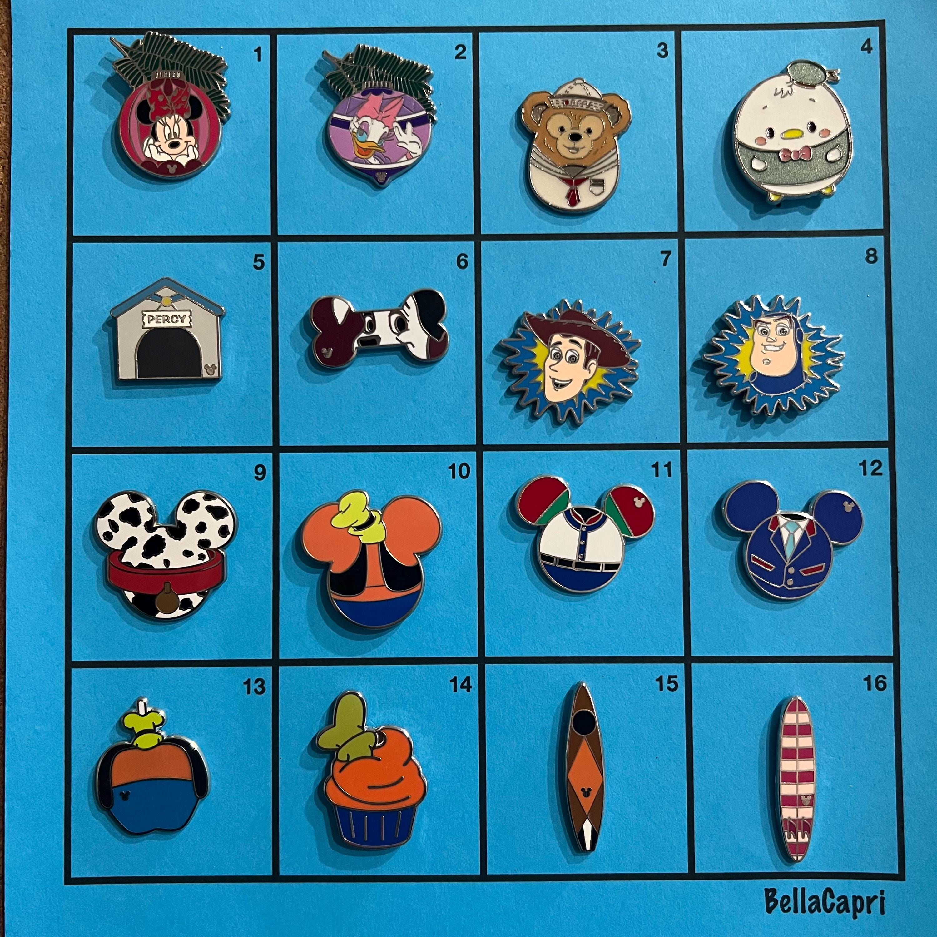 Disney Pins - Set D - Christmas Ornament, Minnie, Dog Bone, Goofy