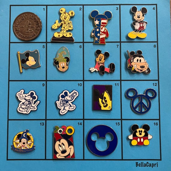 Disney Pins - Set J - Hidden Mickey, Mickey Mouse, USA, Cheese