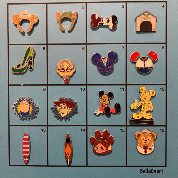 Disney Pins - Set C - Mickey and Minnie, Princess, Duffy