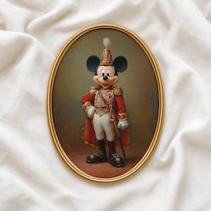 Vintage Mickey Mouse Notenkraker kerstprint, feestelijke muurdecoratie (digitale download)
