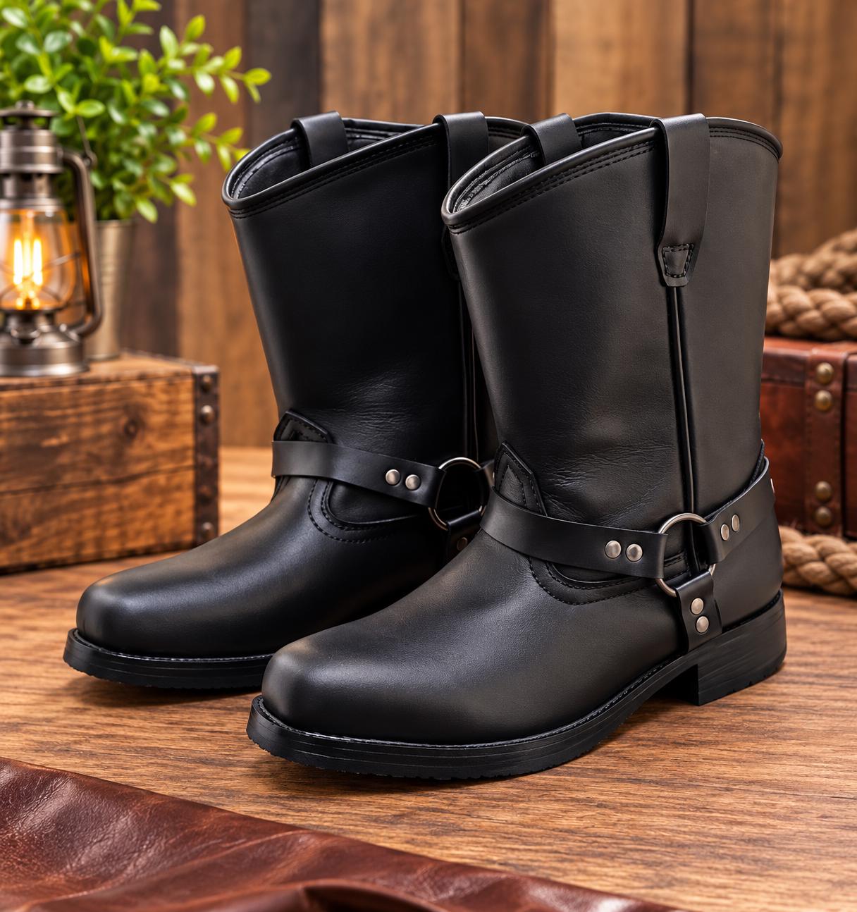 Distressed Moto Boots - Etsy