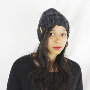 Womens winter hat, Knit slouchy hat, Grey hat - Knit skull cap - The Pryanka, Unisex fashion